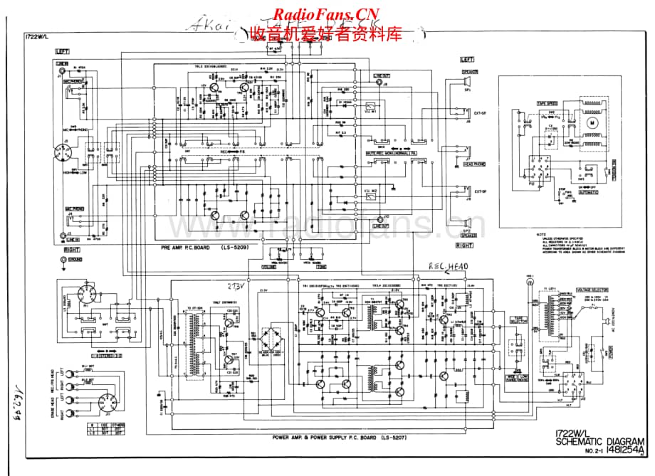 Akai-1722L-tape-sch维修电路原理图.pdf_第1页