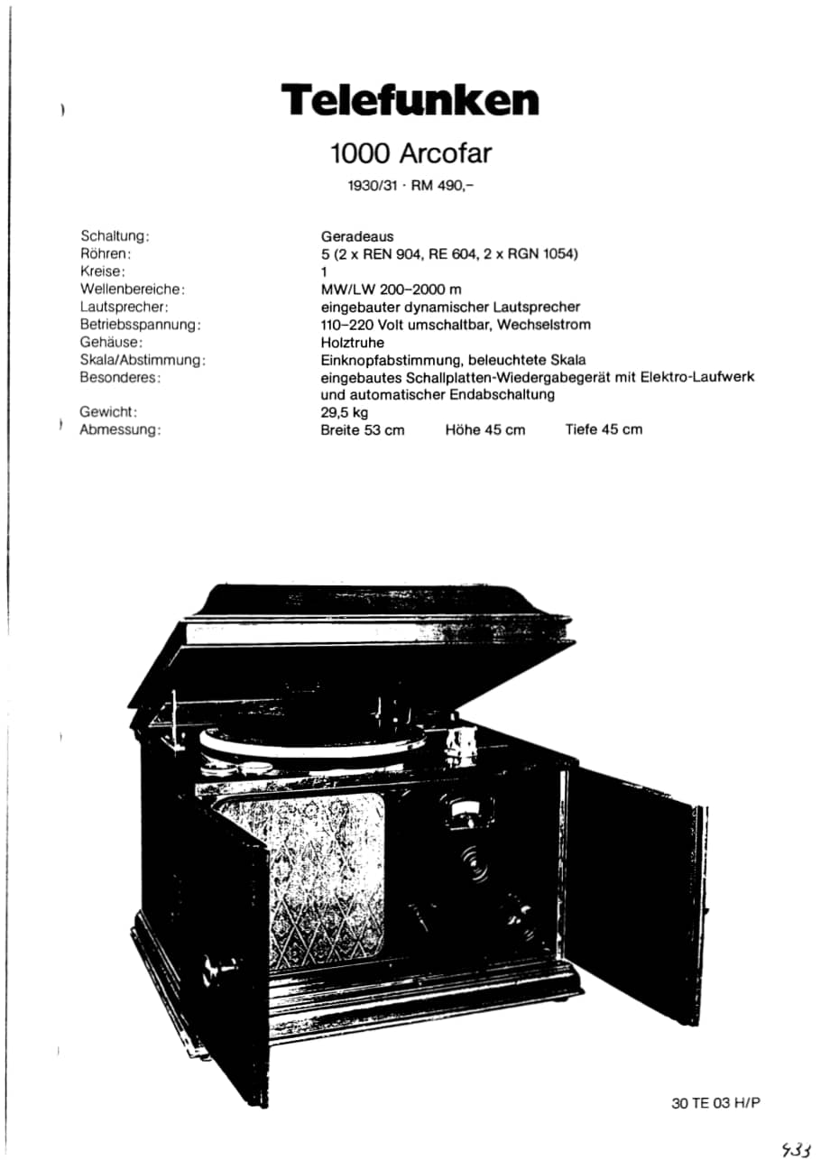 Telefunken1000Arcofar维修电路图、原理图.pdf_第1页