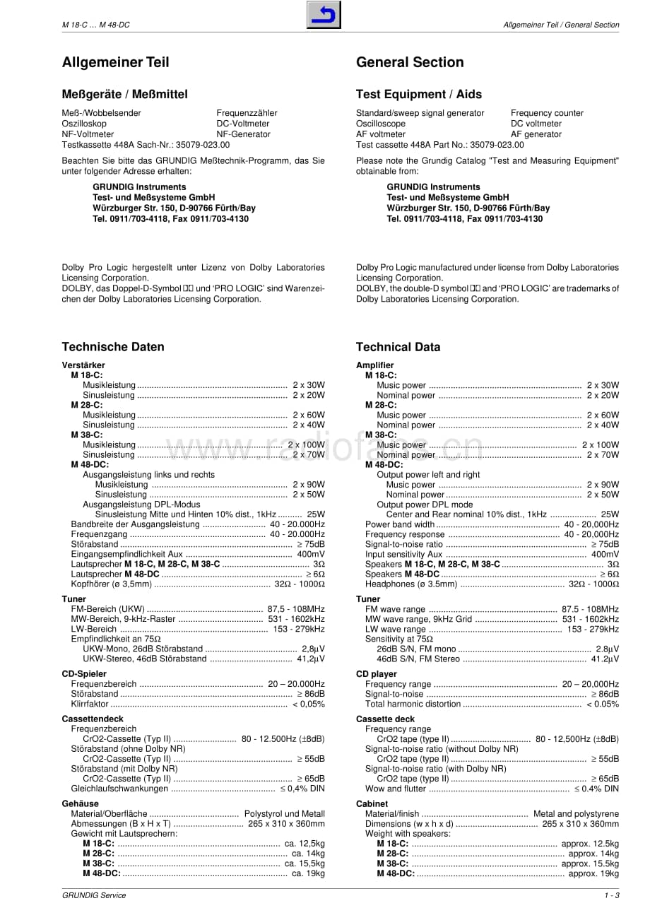 GrundigM18CM28CM38CM48DC 维修电路图、原理图.pdf_第3页