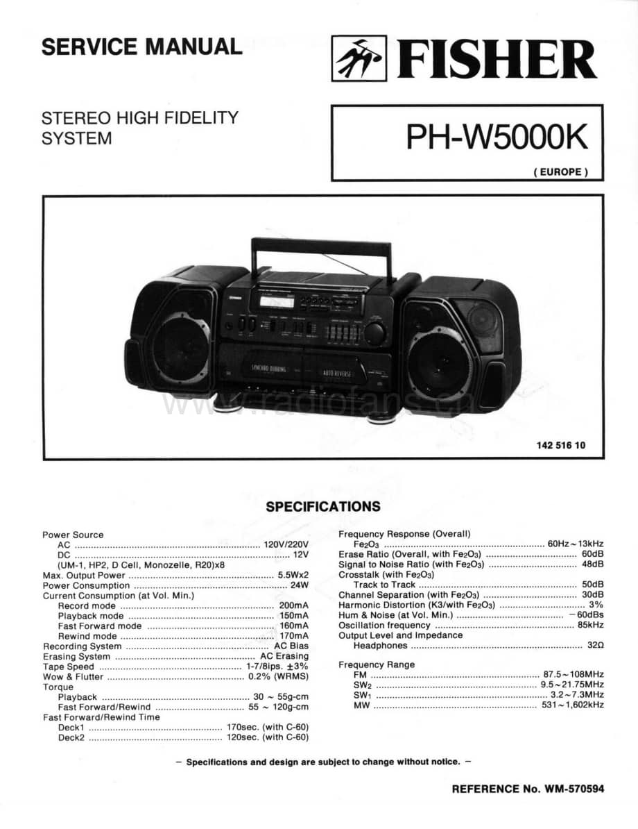 FisherPHW5000KSchematic电路原理图 维修电路图 原理图.pdf_第1页