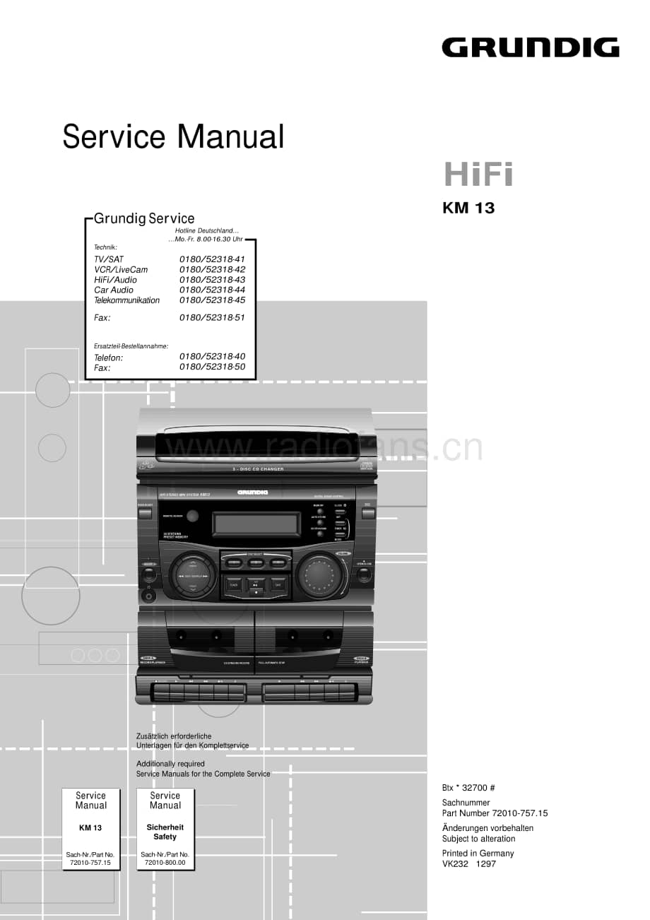 GrundigKM13 维修电路图、原理图.pdf_第1页