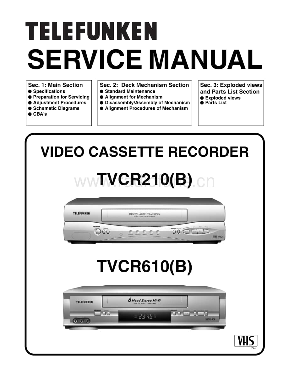 TelefunkenTVCR210ATVCR610A维修电路图、原理图.pdf_第1页