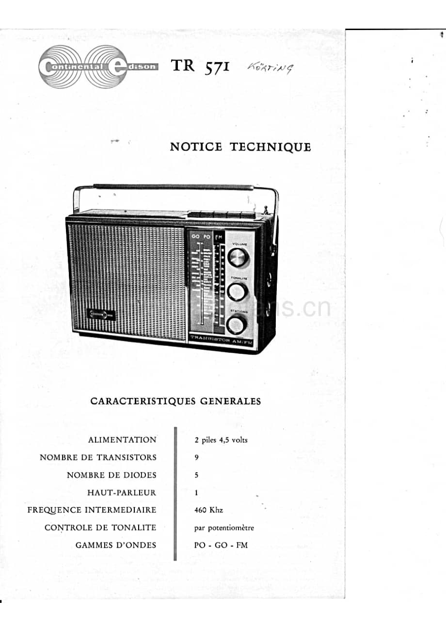 ContinentalEdisonTR571 维修电路图 原理图.pdf_第1页