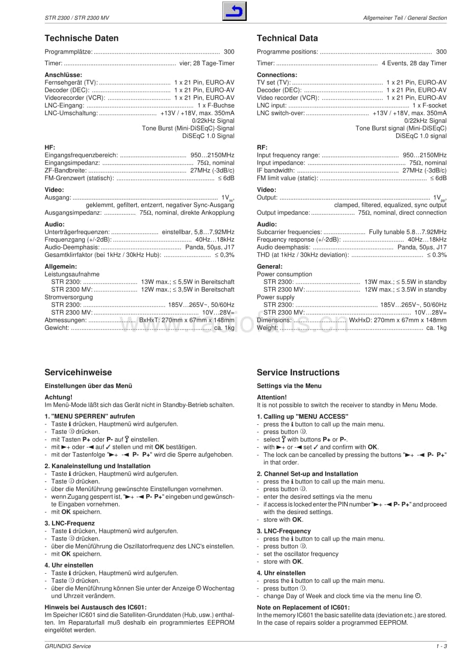 GrundigSTR2300MV 维修电路图、原理图.pdf_第3页