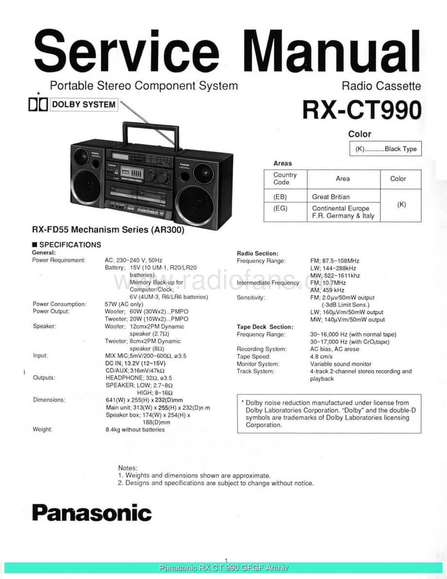 Panasonic_RX-CT990_sch 电路图 维修原理图.pdf_第1页