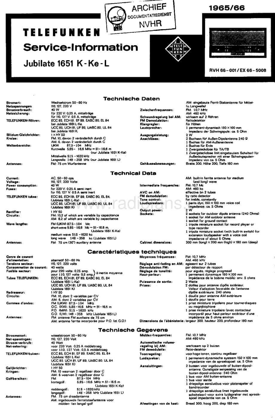 Telefunken_1651L 维修电路图 原理图.pdf_第1页