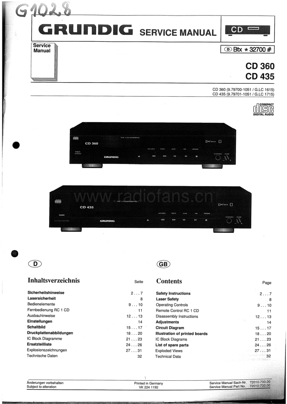 GrundigCD435 维修电路图、原理图.pdf_第1页