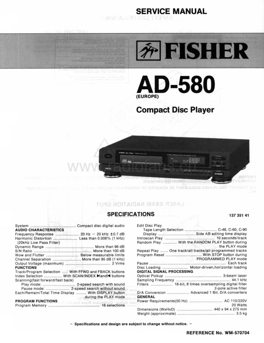 FisherAD580Schematic电路原理图 维修电路图 原理图.pdf_第1页