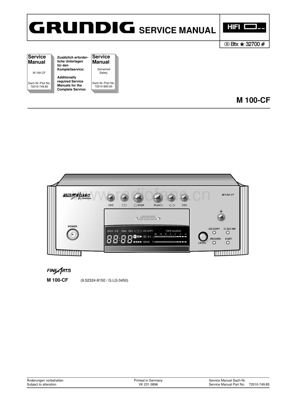 GrundigM100CF 维修电路图、原理图.pdf_第1页