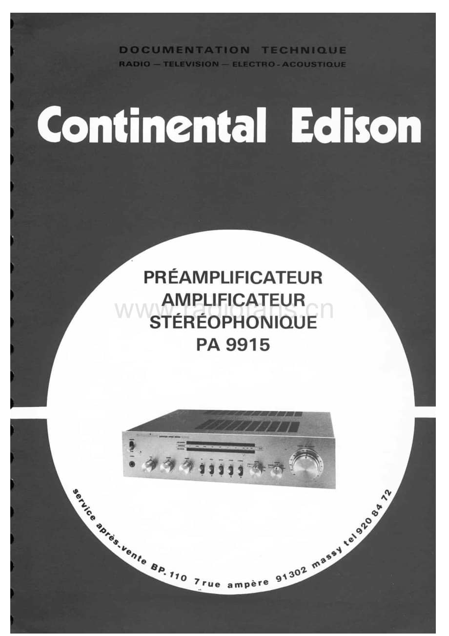 ContinentalEdisonPA9915 维修电路图 原理图.pdf_第1页