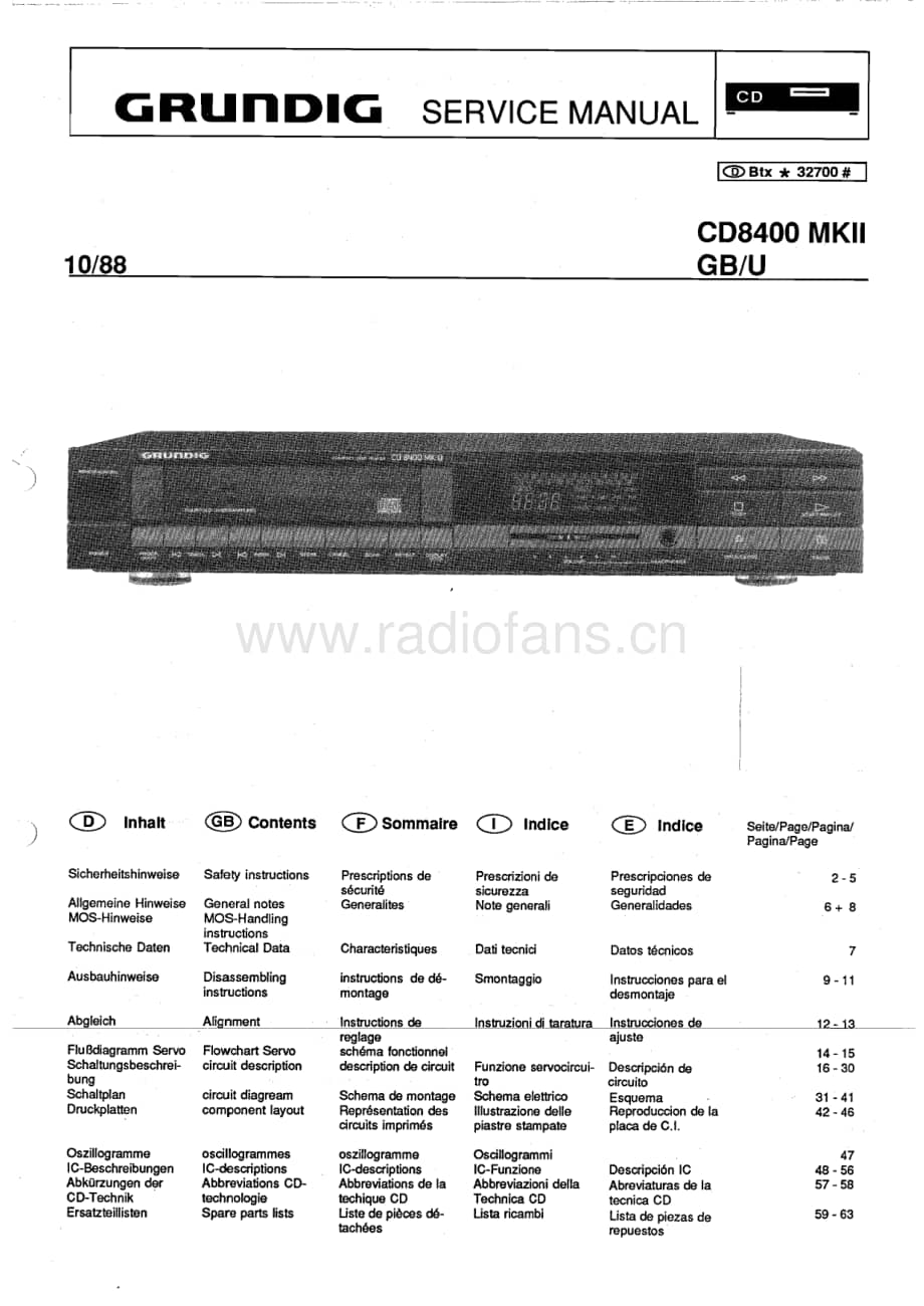 GrundigCD8400Mk2 维修电路图、原理图.pdf_第1页