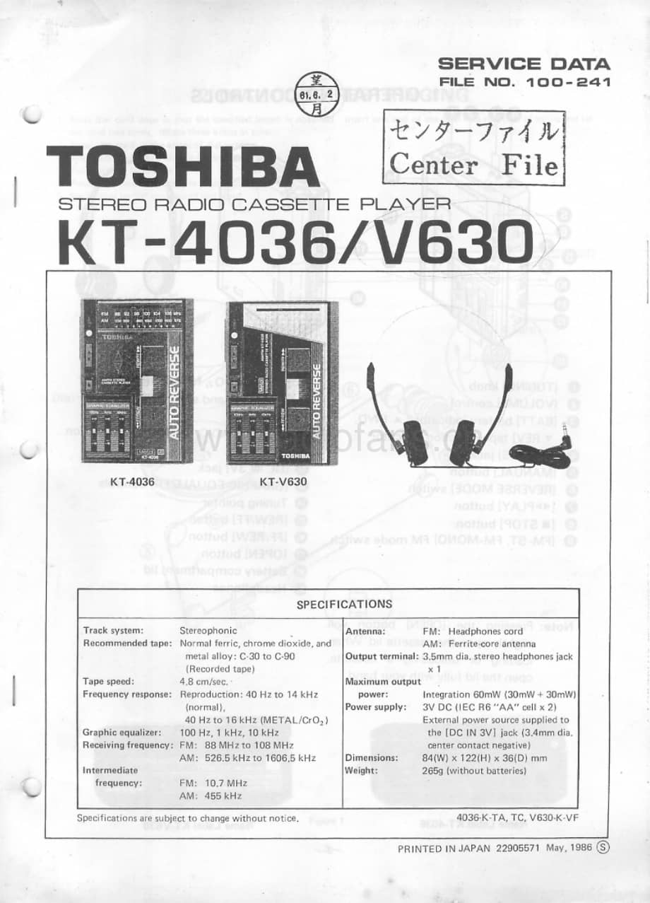 toshiba_kt4036_ktv630_stereo_radio_cassette_player_1986_sm 电路图 维修原理图.pdf_第1页