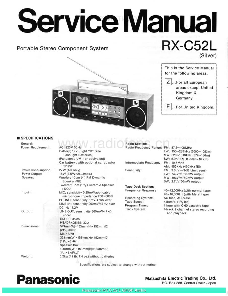 Panasonic_RX-C52L_sch 电路图 维修原理图.pdf_第1页