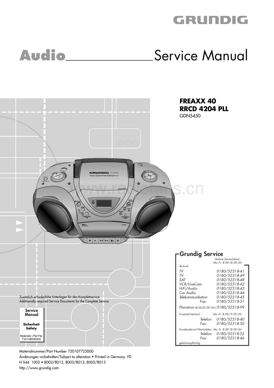 GrundigRRCD4204PLL 维修电路图、原理图.pdf_第1页