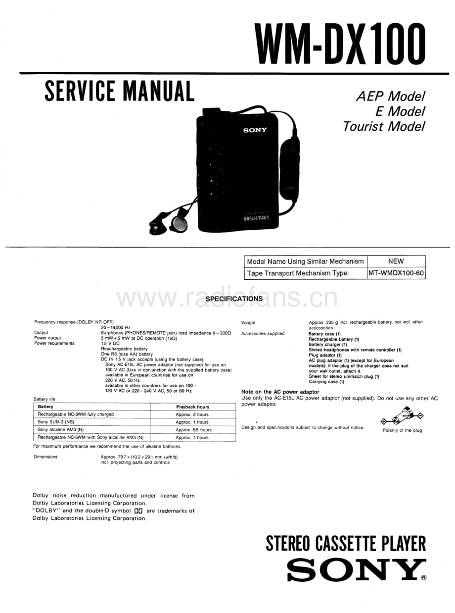 sony_wm-dx100电路图 维修原理图.pdf_第1页