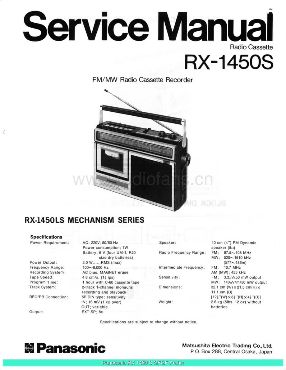 Panasonic_RX-1450S_sch 电路图 维修原理图.pdf_第1页