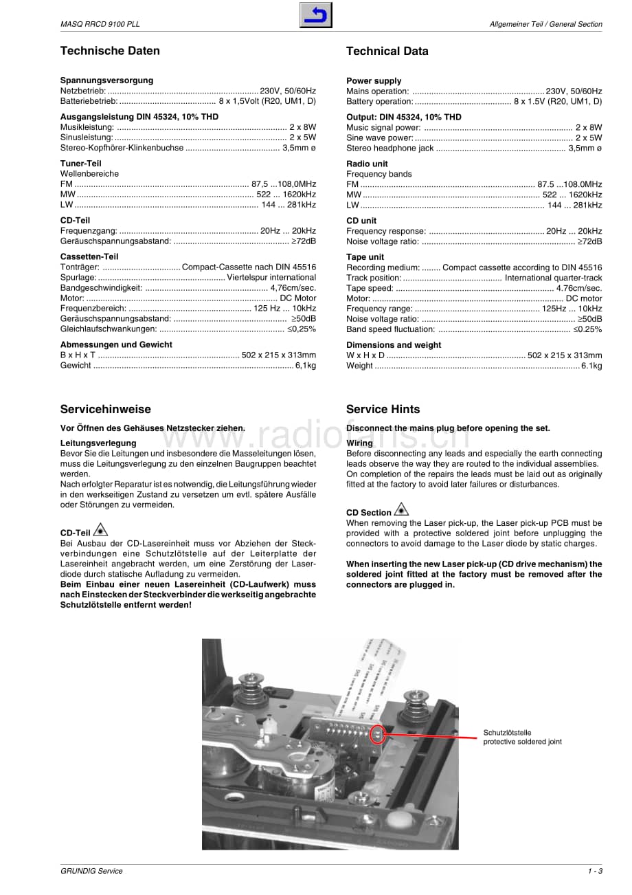 GrundigRRCD9100 维修电路图、原理图.pdf_第3页