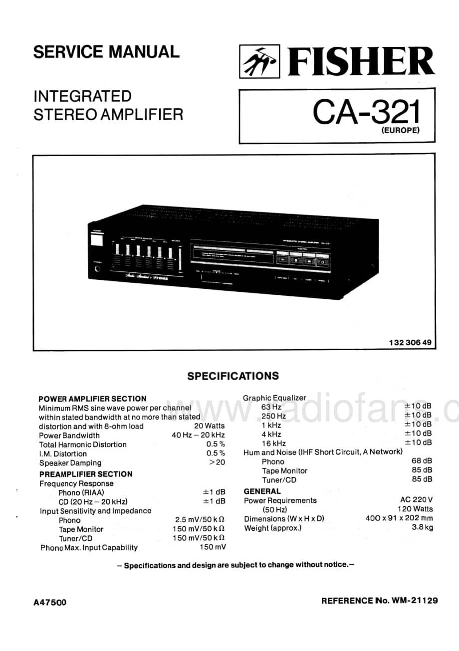 FisherCA321ServiceManual 电路原理图.pdf_第1页