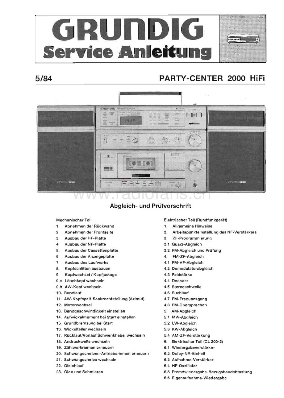 GrundigMV4PartyCenter2000 维修电路图、原理图.pdf_第1页