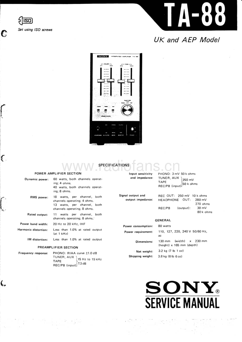 Sony TA-88 电路图 维修原理图.pdf_第1页