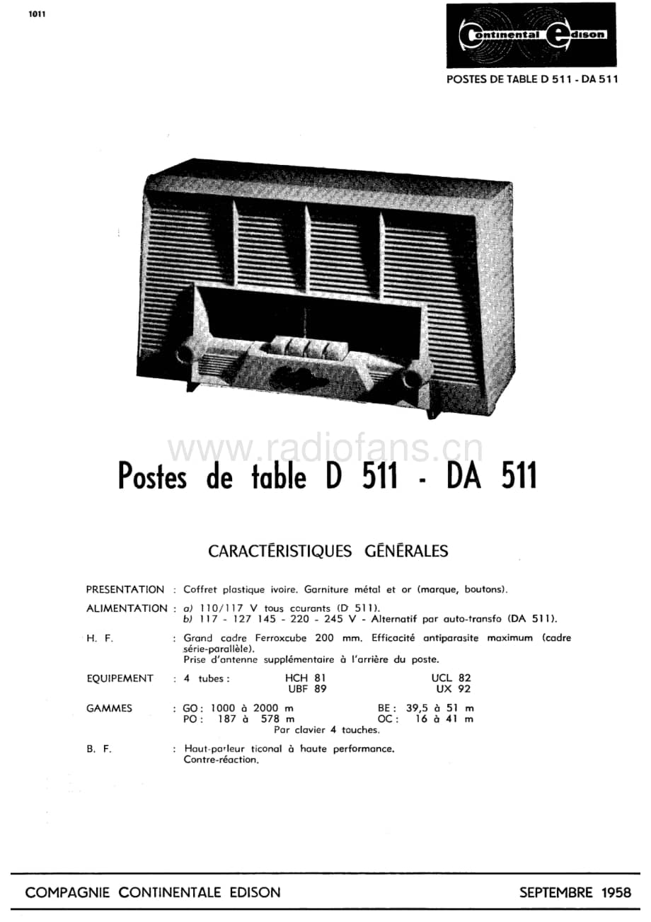 ContinentalEdisonD511 维修电路图 原理图.pdf_第1页