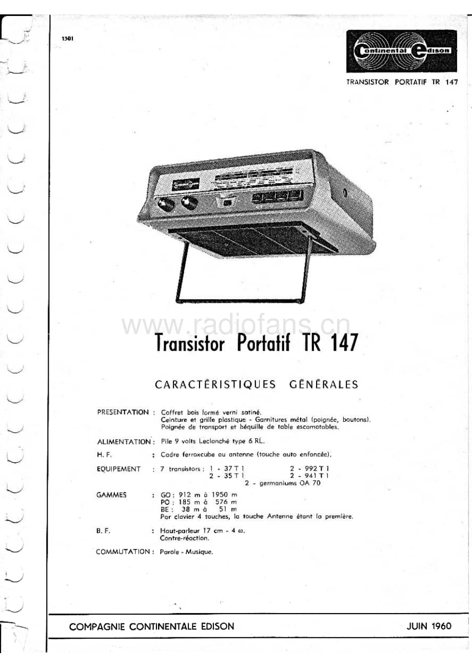 ContinentalEdisonTR147 维修电路图 原理图.pdf_第1页