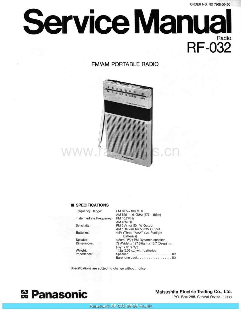 Panasonic_RF-032_sch 电路图 维修原理图.pdf_第1页