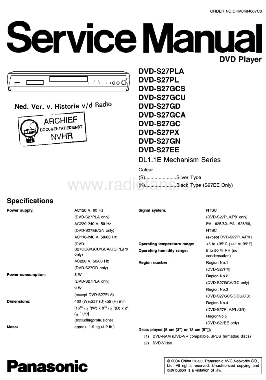 Panasonic_DVDS27 电路图 维修原理图.pdf_第1页