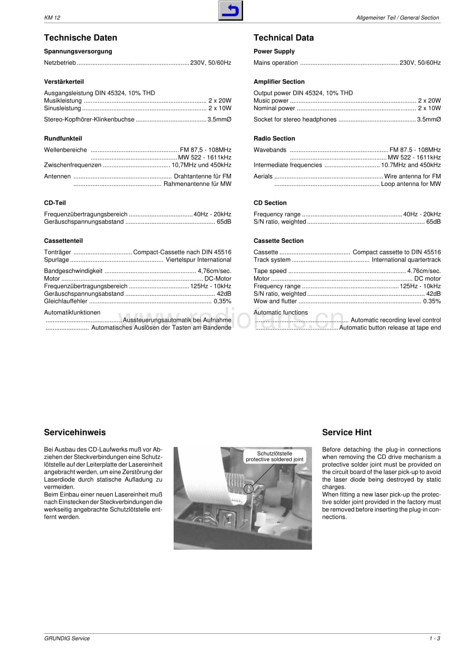 GrundigKM12 维修电路图、原理图.pdf_第3页