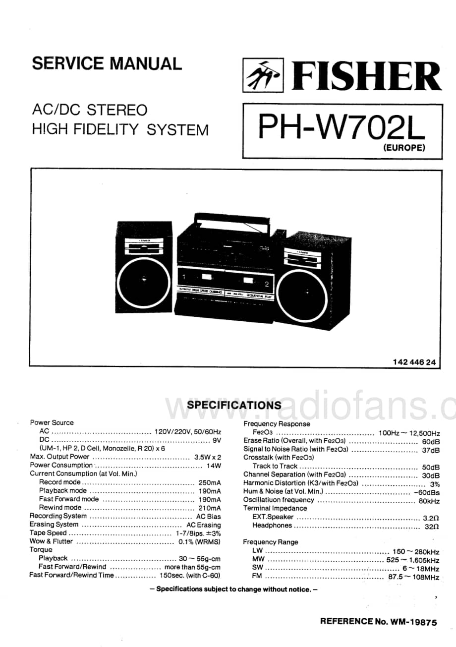 FisherPHW702LServiceManual 电路原理图.pdf_第1页