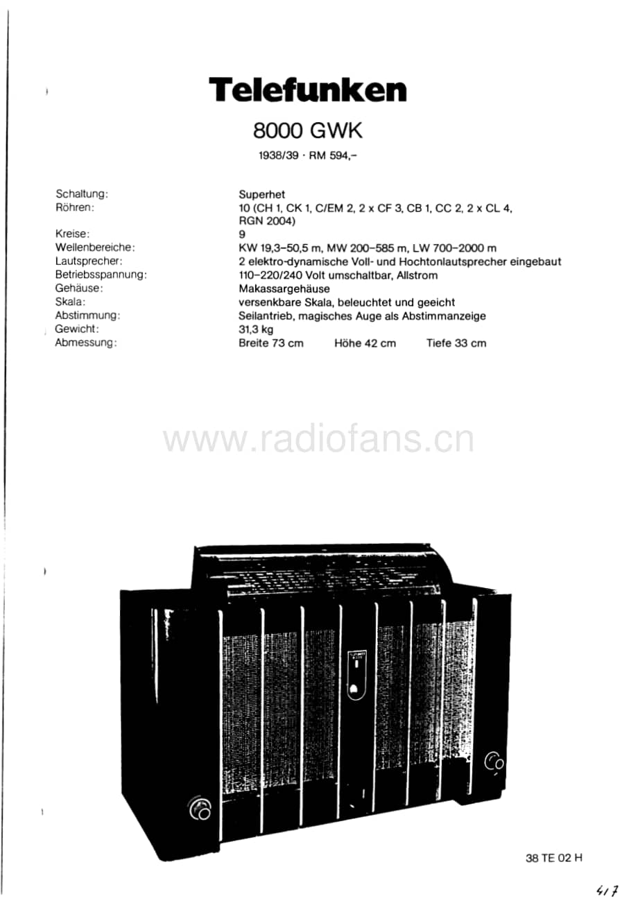 Telefunken8000GWK维修电路图、原理图.pdf_第1页