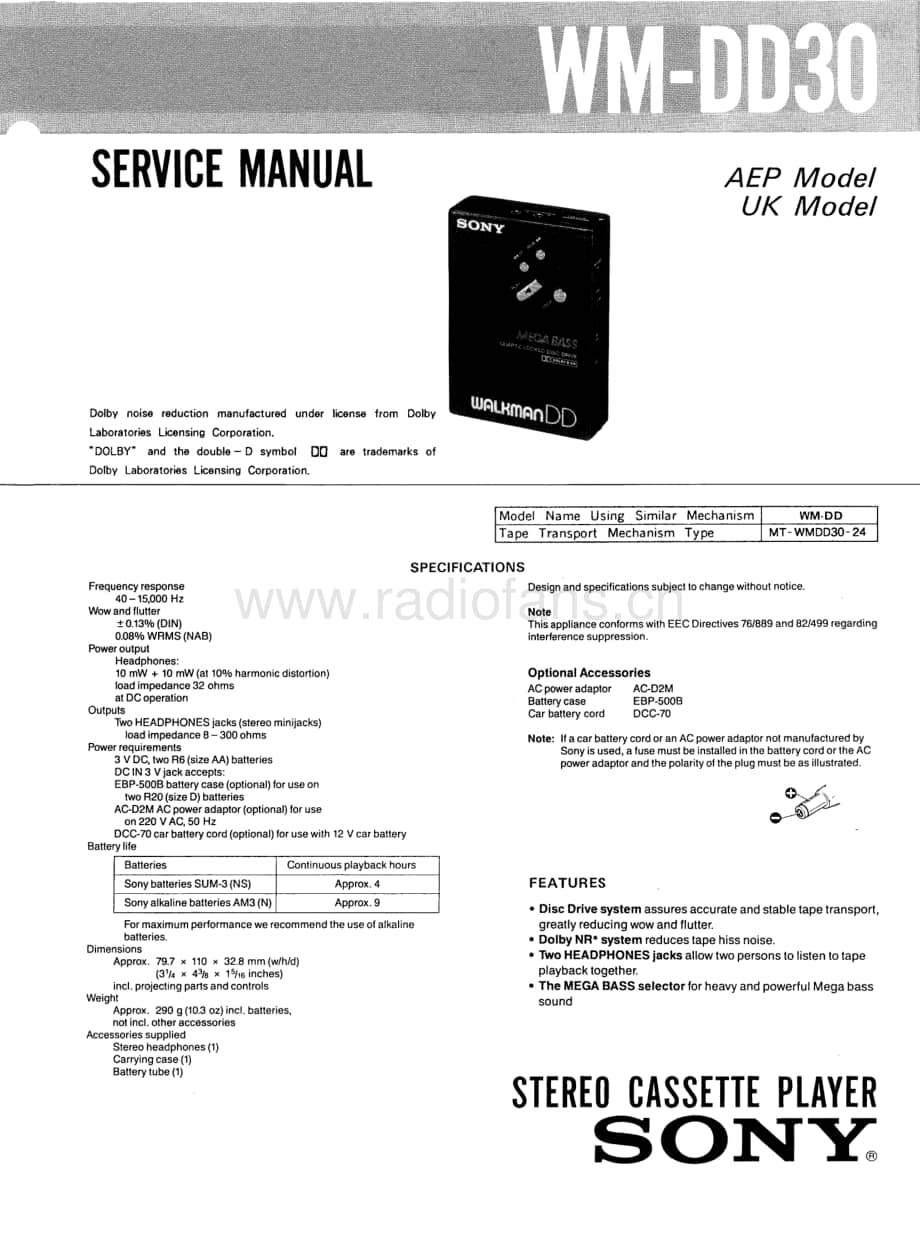 SONYWM-DD30电路图 维修原理图.pdf_第1页