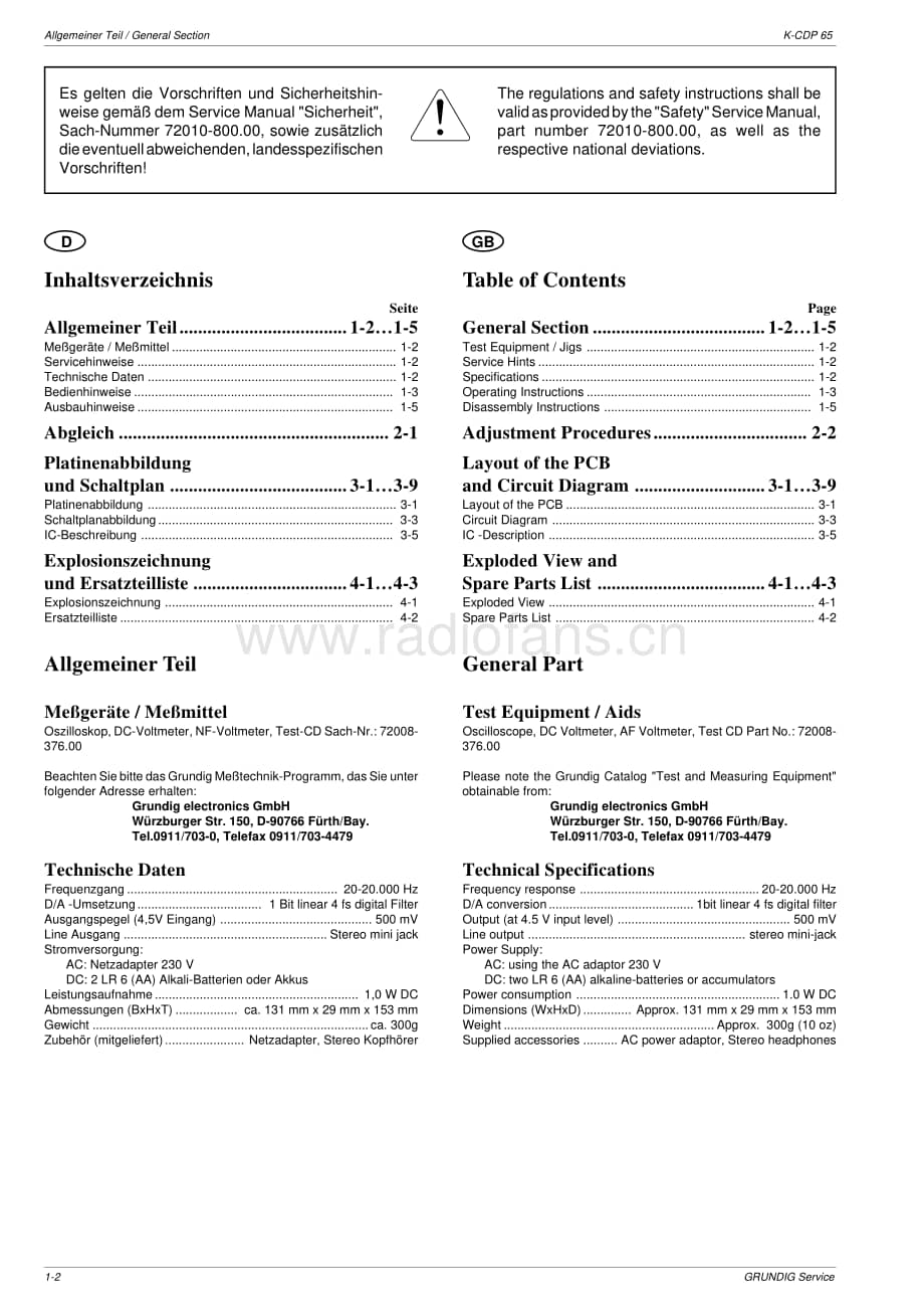 GrundigKCDP65 维修电路图、原理图.pdf_第2页