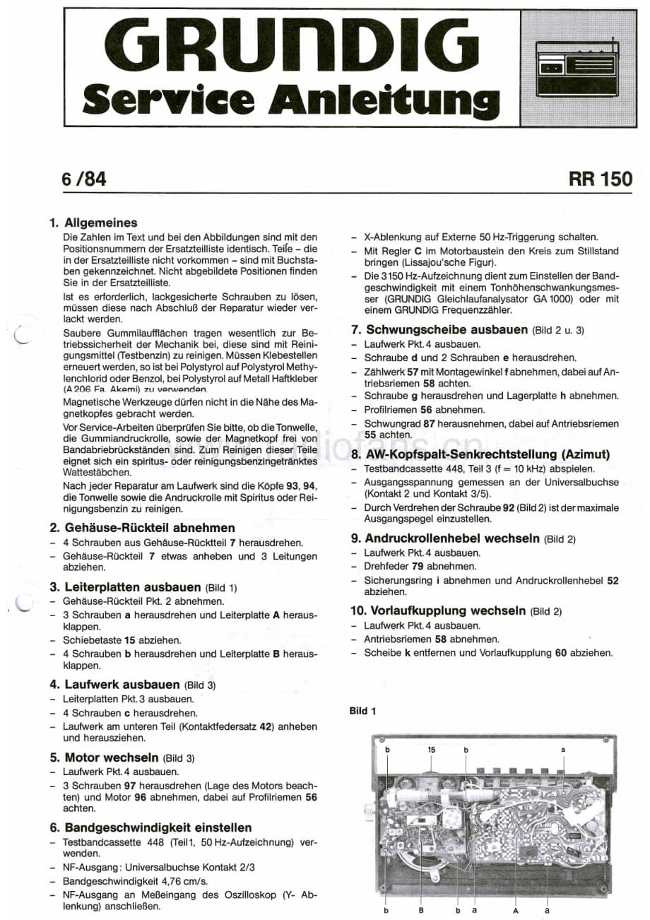 GrundigRR150 维修电路图、原理图.pdf_第1页