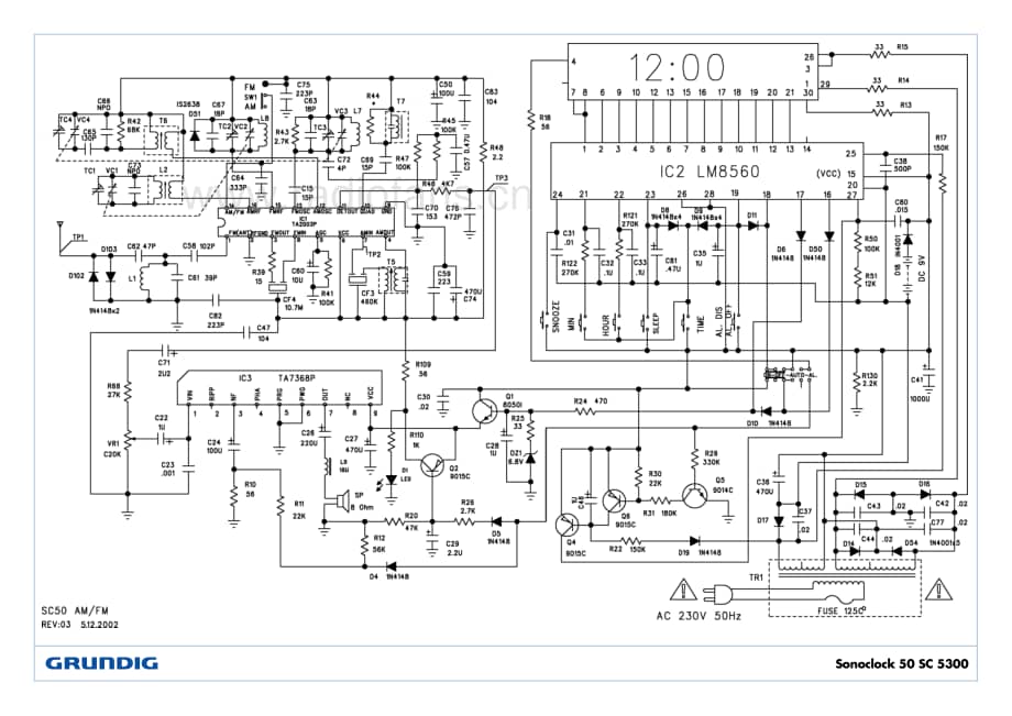 GrundigSonoclock50SC5300 维修电路图、原理图.pdf_第2页