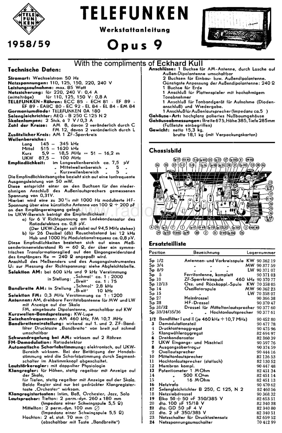 Telefunken_Opus9 维修电路图 原理图.pdf_第1页