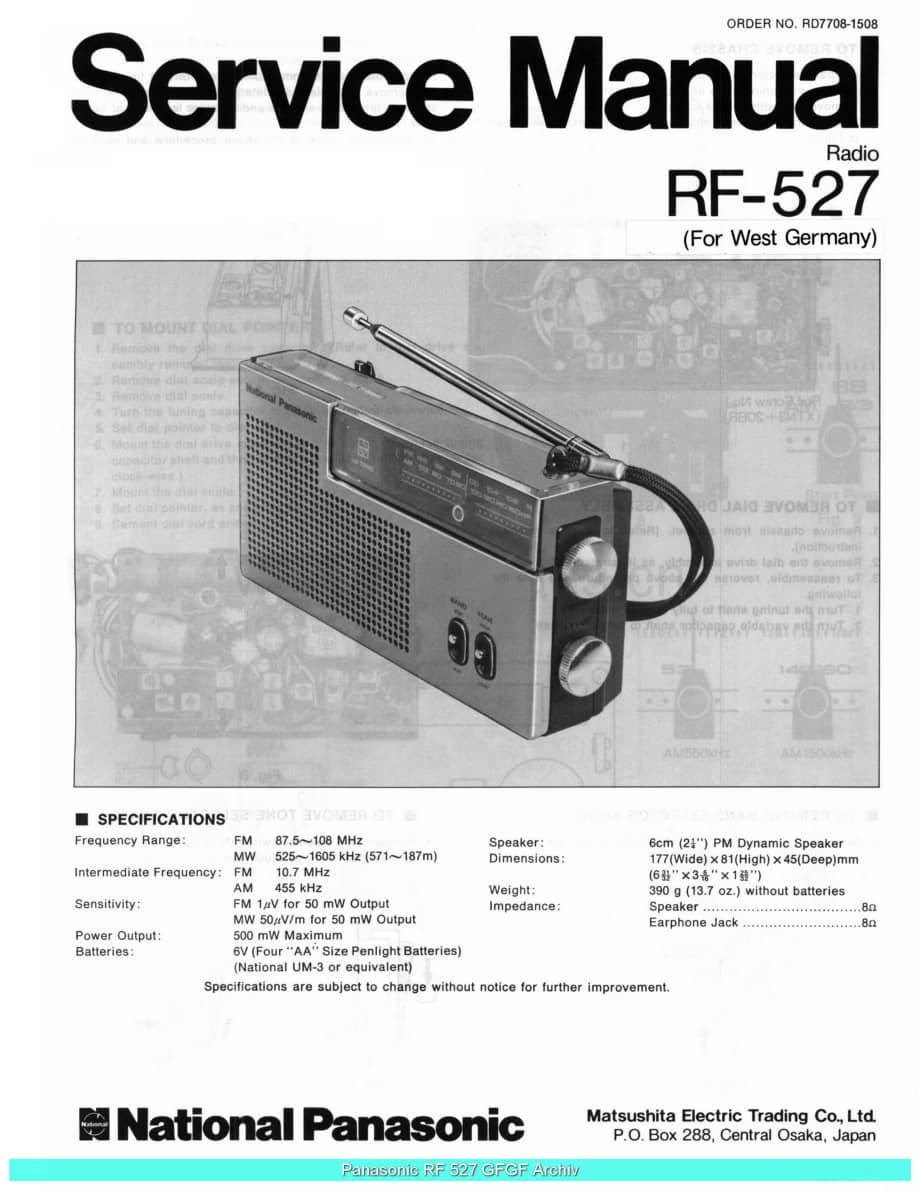 Panasonic_RF-527_sch 电路图 维修原理图.pdf_第1页