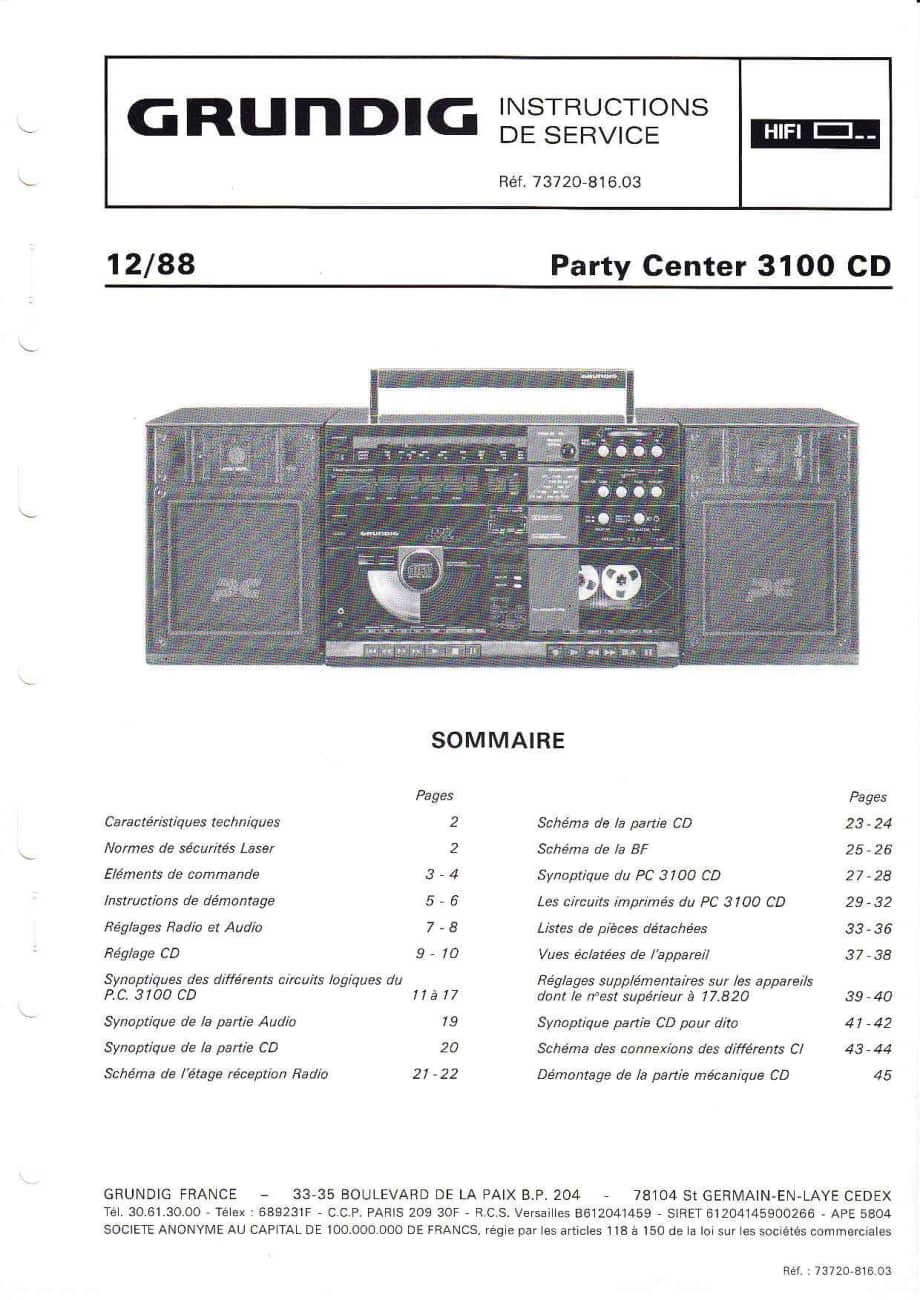 GrundigMV4PartyCenter3100CD 维修电路图、原理图.pdf_第1页