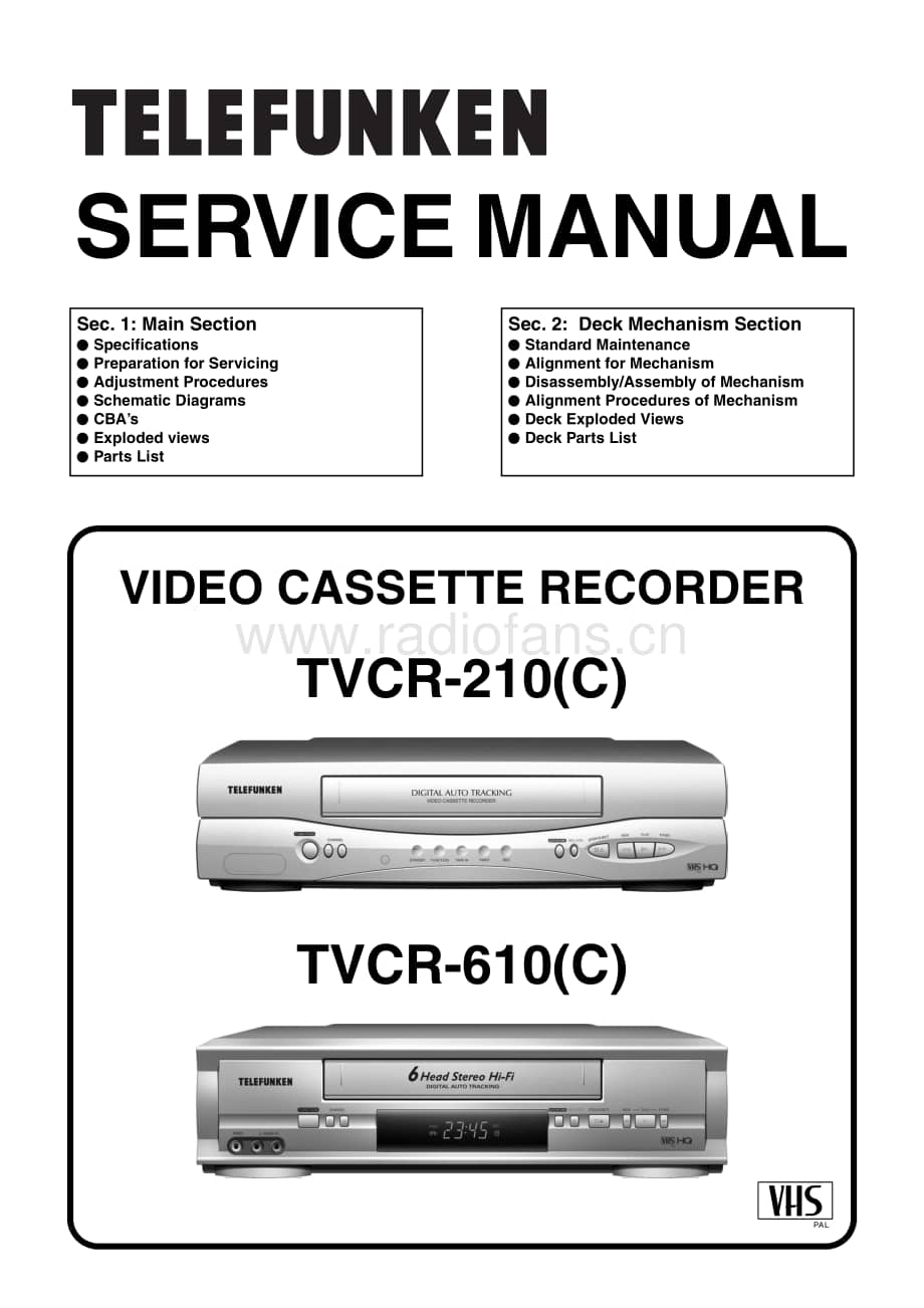 TelefunkenTVCR210CTVCR610C维修电路图、原理图.pdf_第1页