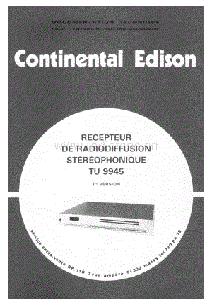 ContinentalEdisonTU9945 维修电路图 原理图.pdf