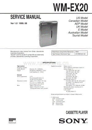 SONYWM-EX20电路图 维修原理图.pdf