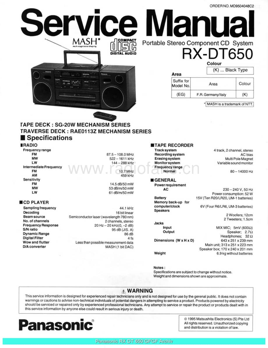 Panasonic_RX-DT650_sch 电路图 维修原理图.pdf_第1页