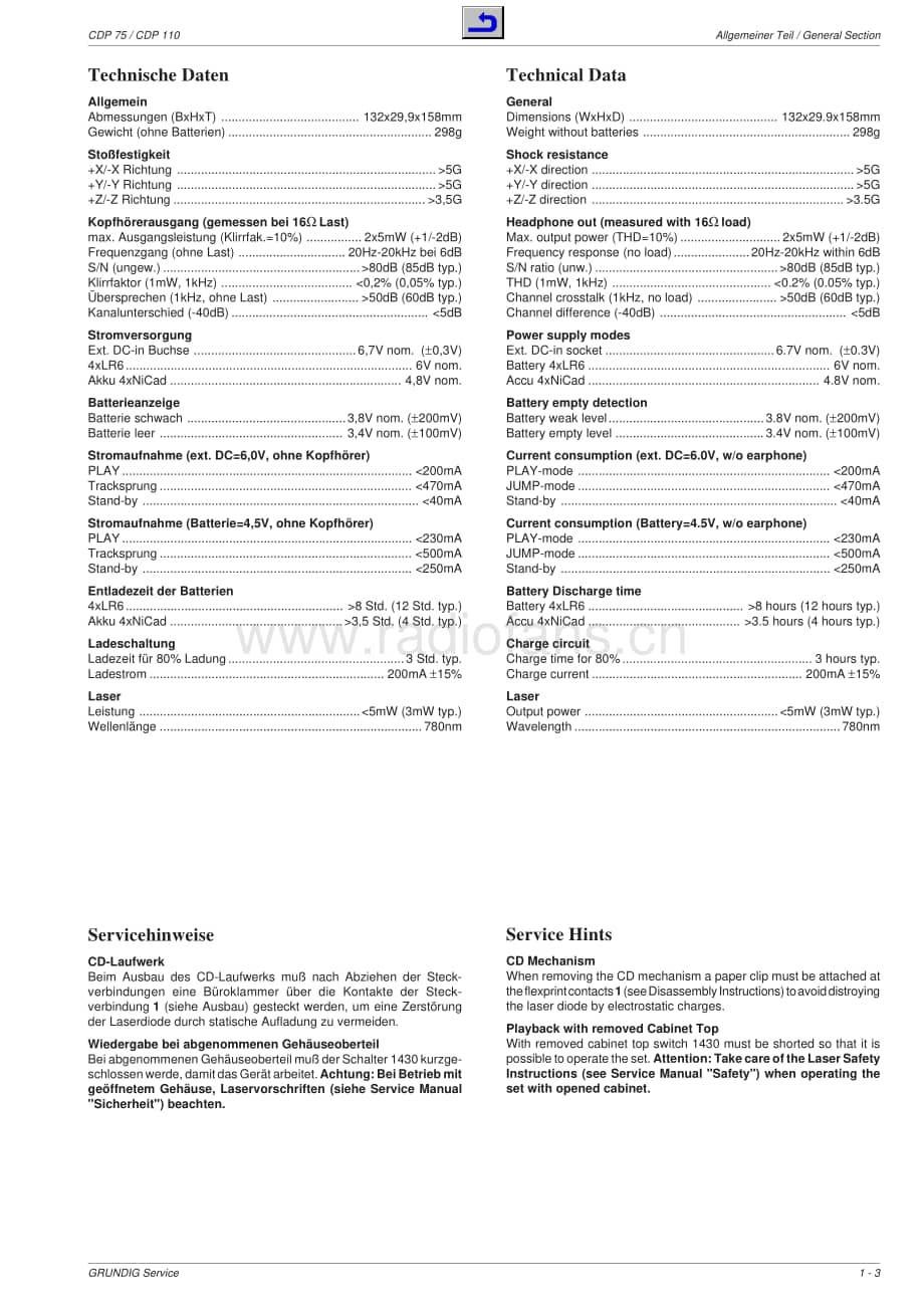 GrundigCDP110 维修电路图、原理图.pdf_第3页