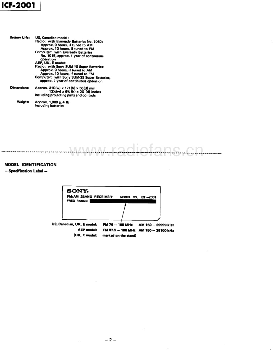 Sony ICF-2001 电路图 维修原理图.pdf_第2页