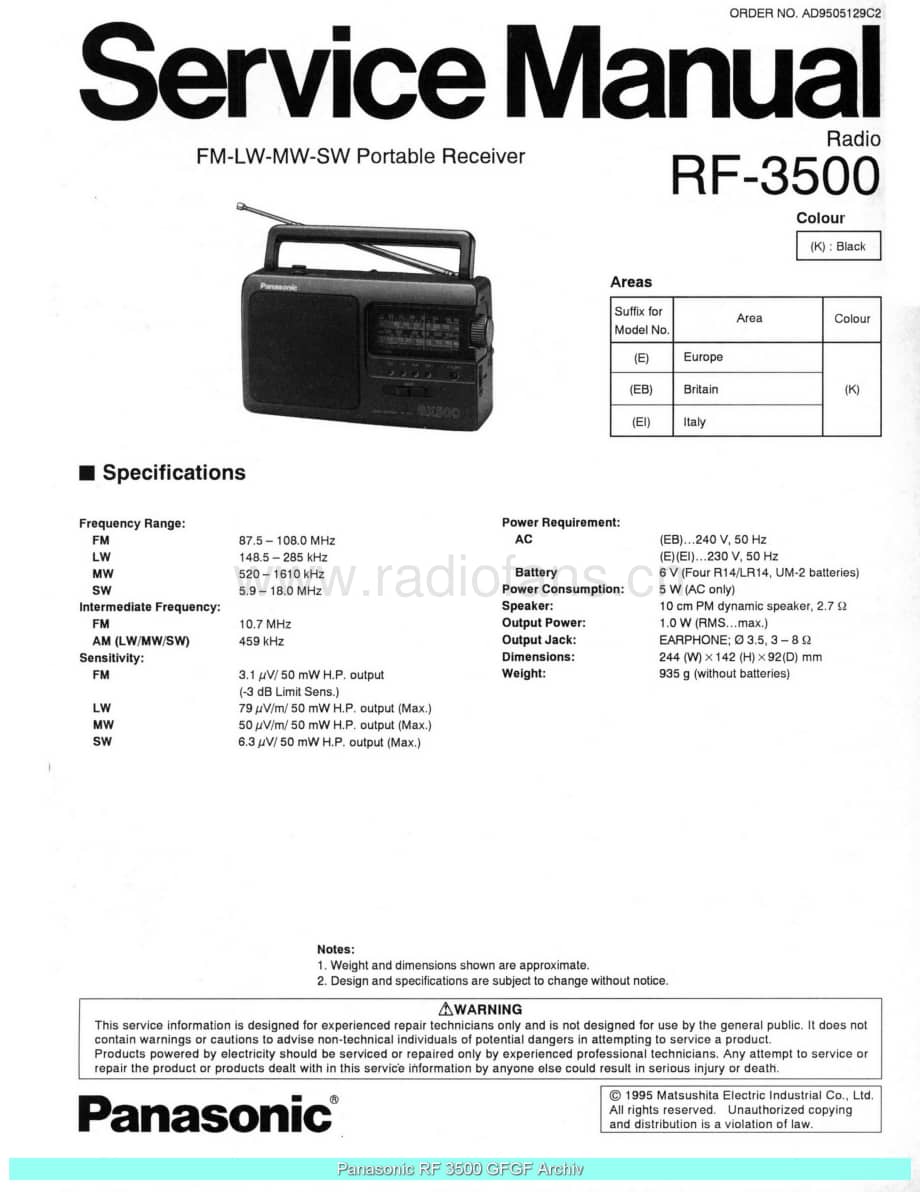 Panasonic_RF-3500_sch 电路图 维修原理图.pdf_第1页