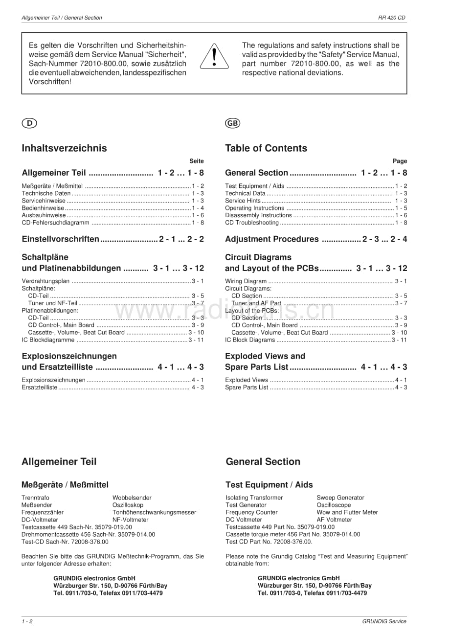 GrundigRR420CDServiceManual(1) 维修电路图、原理图.pdf_第2页