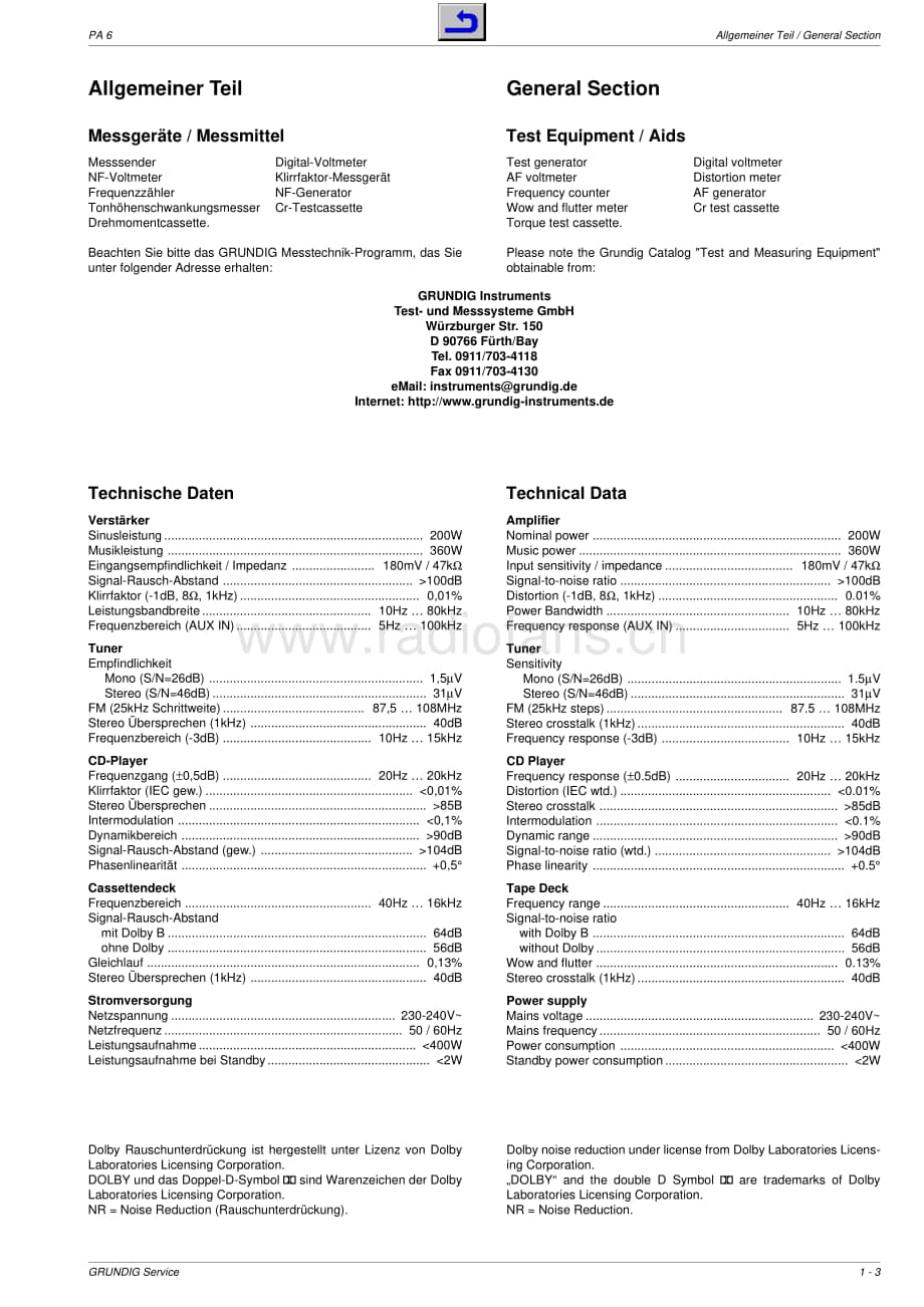 GrundigMV4PA6 维修电路图、原理图.pdf_第3页