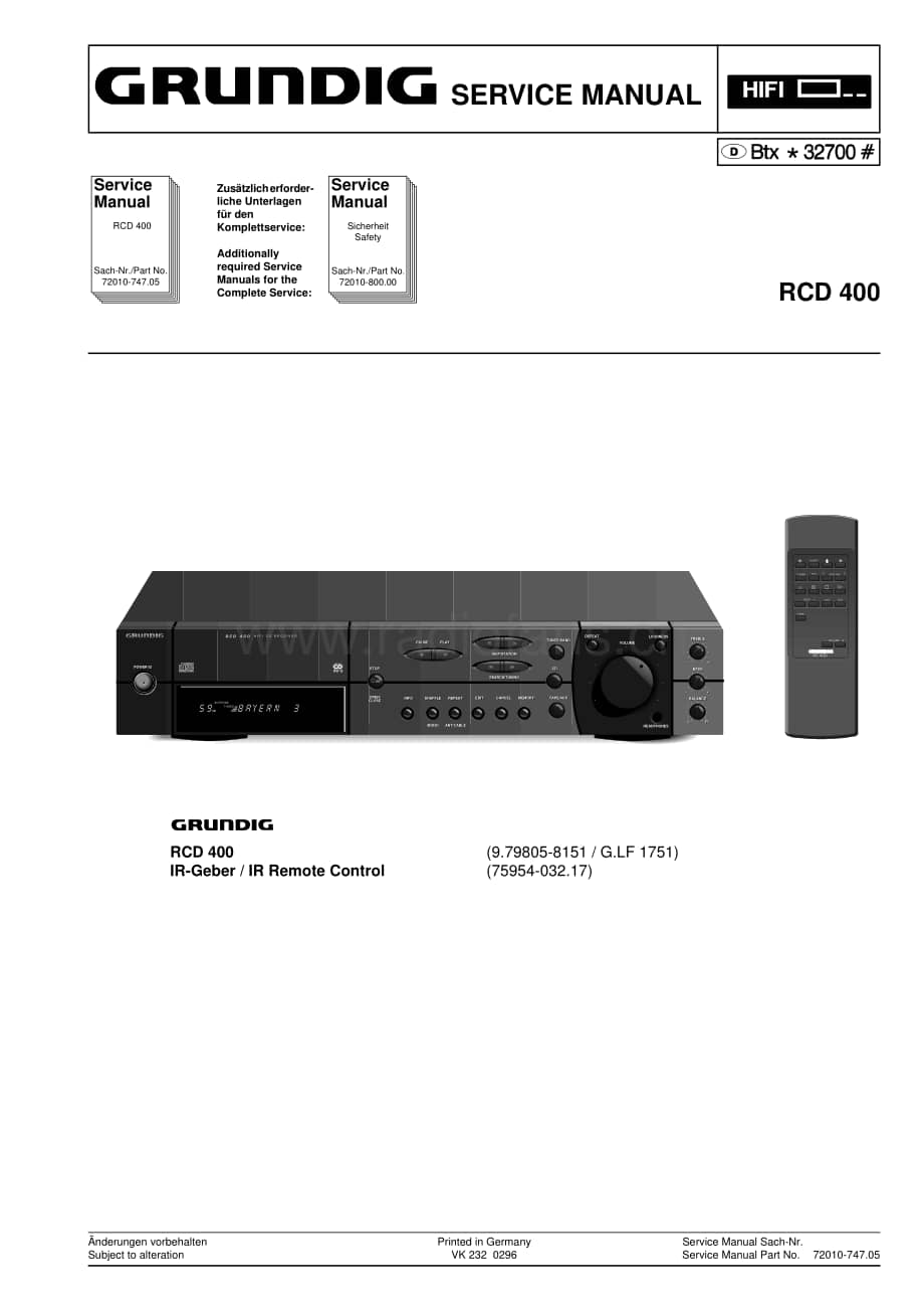 GrundigRCD400 维修电路图、原理图.pdf_第1页