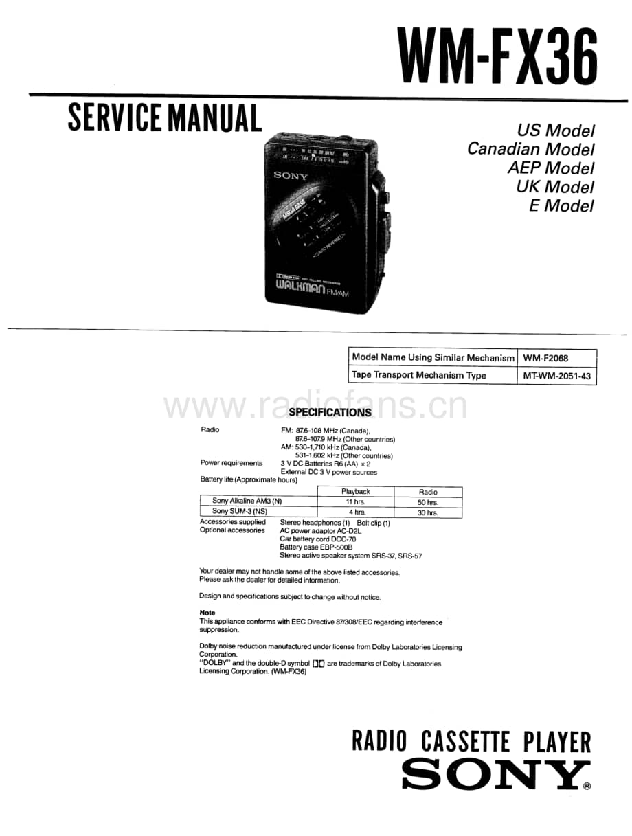 sony_wmfx36 电路图 维修原理图.pdf_第1页