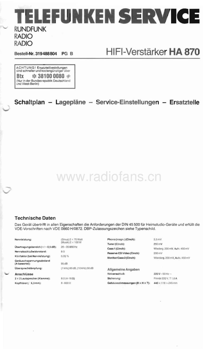 TelefunkenHA870维修电路图、原理图.pdf_第1页